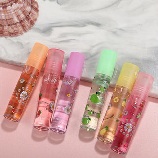 1PCS Colors Roll-on Fruit Oil Lip Balm Lip Oil Moisturizing Mirror Transparent Lip Long lasting Hydrating Lip gloss Cosmetics ALODIA STORE