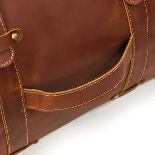 100% Genuine Crazy Horse Leather Men Travel Bags With Rivet Big HandBag For Male Cowhide Duffel Bag Mans Travelling Bag luxury ALODIA STORE