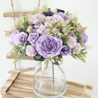 Autumn Artificial Peony Flowers Bride Silk Rose Bouquet DIY Wedding Home Garden Decoration Accessories Fall Hydrangea Fake Plant ALODIA STORE