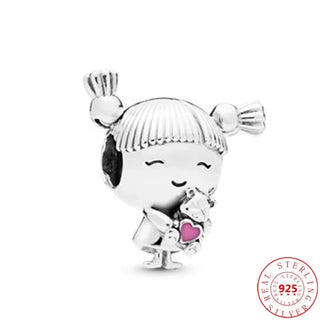 100% 925 Sterling Silver Boy Girls Feather Cat Dog Family Tree Beads Fit Original Pandora Charms Bracelet Women DIY Fine Jewelry ALODIA STORE