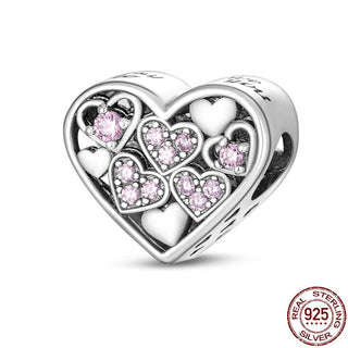 925 Sterling Silver Heart Shaped Charm Bead Fits Original Pandora Bracelet Necklace Women Chameleon Pendant DIY Fine Jewelry Hot ALODIA STORE