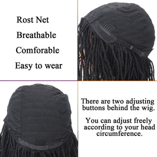 Braided Wig 10inch Synthetic Hair Short Bob Wig for Women Black Blonde Red Dreadlock Goddess Faux Nu Locs Curly Twist Wig Female ALODIA STORE