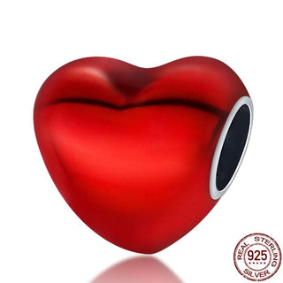 925 Sterling Silver Heart Shaped Charm Bead Fits Original Pandora Bracelet Necklace Women Chameleon Pendant DIY Fine Jewelry Hot ALODIA STORE