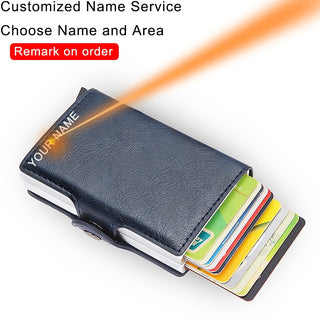 Credit Card Holder Wallet Leather Metal Aluminum ALODIA STORE