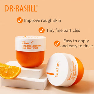 DR.RASHEL Vitamin C Exfoliating Brightening Face Body Scrub Deep Cleansing Dead Skin Removal Cream Whitening Peeling Gel 250g ALODIA STORE