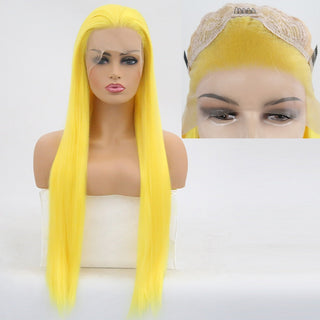 Charisma Blonde Wig Synthetic Lace Front Wig for Women Long Silky Straight Hair Natural Hairline Side Part Cosplay Wigs ALODIA STORE