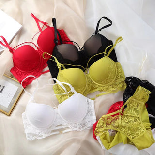 Dotey Popsy Women's Underwear Set Bra and Panties Set Push Up Padded Cup Strappy Wired Panties SEXI LINGERIE ALODIA STORE