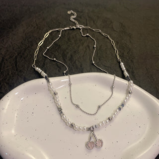 Y2K Accessories Fashion Peach Heart Water Drop Pendant Necklace Pink Crystal Egirl Sweet Cool Clavicle Chain Aesthetic Jewelry ALODIA STORE
