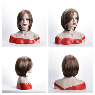 Womens Fashion Bob Wig Short Blonde Bob Wigs Black Roots Heat Resistant Synthetic Ombre Bob Hair Fancy Dress Party Wig for Women ALODIA STORE