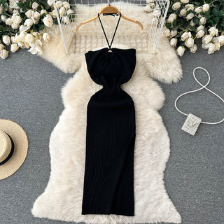 Halter Crochet Bodycon Dress ALODIA STORE