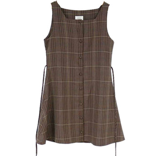 Plaid Button Shirt Dress ALODIA STORE