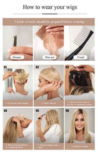 Ombre Brown Platinum Blonde Synthetic Wigs Short Straight Bob Wigs for Black Women Daily Natural Heat Resistant Hair Cosplay ALODIA STORE