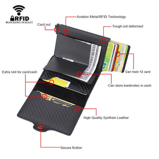 Credit Card Holder Wallet Leather Metal Aluminum ALODIA STORE