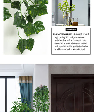 90CM Artificial Green Plant Hanging Ivy Leaf Seaweed Radish Artificial Flower Grapevine Home Garden Wall Fence Party Decoration ALODIA STORE