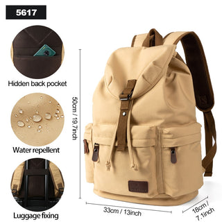 Backpack Unisex Vintage Casual Rucksack 17inch Laptop Backpack W/ USB Charging Port Schoolbag Student Mochia ALODIA STORE