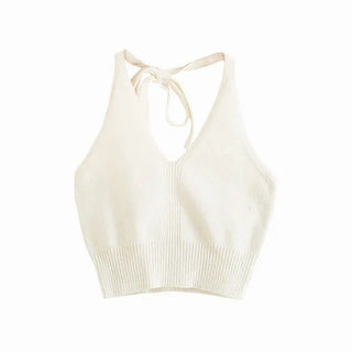Summer Tank Top V Neck Tops Women CropTop Knitting Beach Cropped Sexy Fashion Clothes Women Camisole Streetwear ALODIA STORE