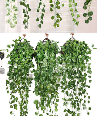 90CM Artificial Green Plant Hanging Ivy Leaf Seaweed Radish Artificial Flower Grapevine Home Garden Wall Fence Party Decoration ALODIA STORE