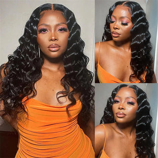 13x4 Deep Wave Lace Frontal Wigs for Women Loose Deep Wave HD Transparent Synthetic 30inch 180% Hair Deep Curly Lace Front Wig ALODIA STORE