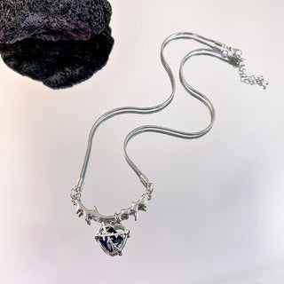 Y2K Accessories Fashion Peach Heart Water Drop Pendant Necklace Pink Crystal Egirl Sweet Cool Clavicle Chain Aesthetic Jewelry ALODIA STORE