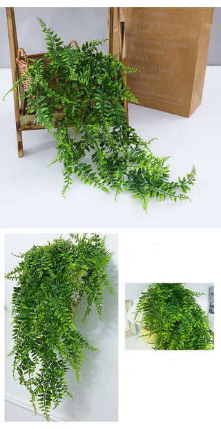 Artificial Plant Persian Fern Leaves Vines Room Home Garden Decoration Accessories Wedding Party Wall Hanging Balcony Decoration ALODIA STORE
