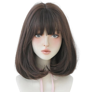 7JHH WIGS Short Bob Straight Ombre Blonde Wigs With Bang For Girl Black Female Synthetic Shoulder Length Crochet Hair Ginger Wig ALODIA STORE
