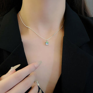 2022 Popular Silver Colour Sparkling Clavicle Chain Choker Necklace Collar For Women Fine Jewelry Wedding Party Birthday Gift ALODIA STORE