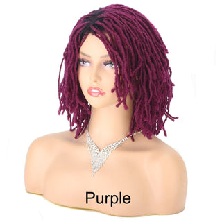 Braided Wig 10inch Synthetic Hair Short Bob Wig for Women Black Blonde Red Dreadlock Goddess Faux Nu Locs Curly Twist Wig Female ALODIA STORE