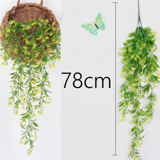 76cm Artificial Green Plants Hanging Ivy Leaves Radish Seaweed Grape Fake Flowers Vine Home Garden Wall Party Decoration ALODIA STORE