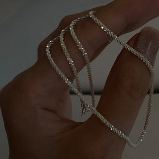 2022 Popular Silver Colour Sparkling Clavicle Chain Choker Necklace Collar For Women Fine Jewelry Wedding Party Birthday Gift ALODIA STORE