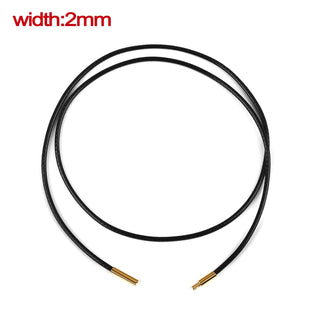 45/50/60cm Black Brown Braid Wax Cord DIY Pendant Necklace Jewelry Making Handmade Leather Rope Steel Clasp String Chain ALODIA STORE