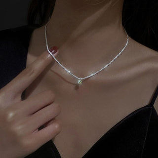 2022 Popular Silver Colour Sparkling Clavicle Chain Choker Necklace Collar For Women Fine Jewelry Wedding Party Birthday Gift ALODIA STORE