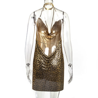 Sexy Backless y2k Metal Party Summer Dress Women Beach Night club Mini slip dress Glitter Sequin ladies Dresses Vestidos HL ALODIA STORE