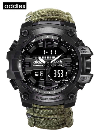 ADDIES Men Military Outdoor Watch Compass Multifunctional Waterproof Quartz Watch LED Digital Watch relogio masculino ALODIA STORE