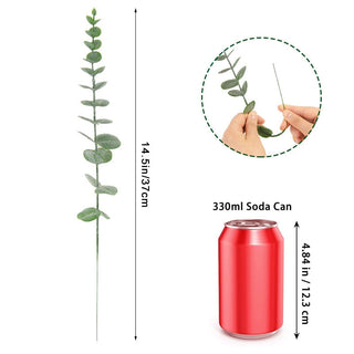 6/12/18pcs Artificial Eucalyptus Leaves Fake Plant Green Branch For Christmas Wedding Party Home Garden Decoration Wreath Flower ALODIA STORE