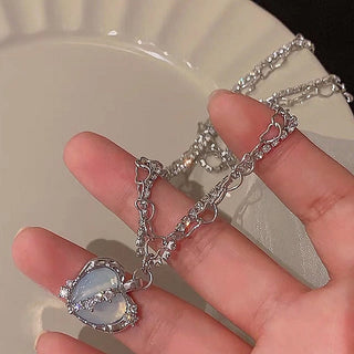 2022 New Popular Silver Colour Sparkling Clavicle Chain Choker Necklace For Women Fine Jewelry Wedding Party Gift ALODIA STORE