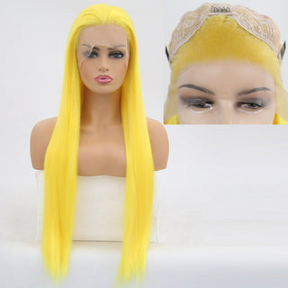 Charisma Blonde Wig Synthetic Lace Front Wig for Women Long Silky Straight Hair Natural Hairline Side Part Cosplay Wigs ALODIA STORE