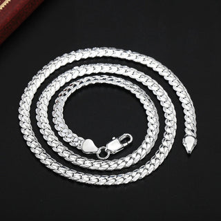 20-60cm 925 sterling Silver luxury brand design noble Necklace Chain For Woman Men Fashion Wedding Engagement Jewelry ALODIA STORE