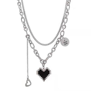 Kpop Vintage Harajuku Goth Metal Heart Neck Chains Choker Grunge Necklaces For Women Egirl Cosplay Aesthetic Accessories Jewelry ALODIA STORE