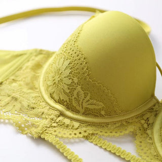 Dotey Popsy Women's Underwear Set Bra and Panties Set Push Up Padded Cup Strappy Wired Panties SEXI LINGERIE ALODIA STORE