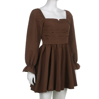 IAMSURE Korean Style Slim Solid Square Collar Puff Sleeve ALODIA STORE