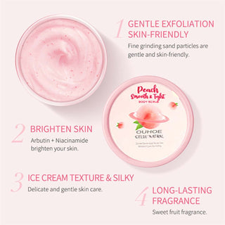 100g Peach Body Scrub Deeply Exfoliates Scrubs For Brightening Skin Gentle Body Scrubs Exfoliator For Deep Skin Moisturizing ALODIA STORE