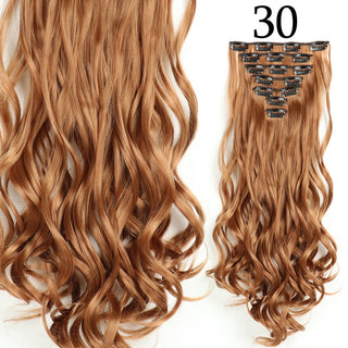 24Inchs 16 Clips in Hair Extensions Long Straight Hairstyle Synthetic Blonde Black Hairpieces Heat Resistant False Hair ALODIA STORE