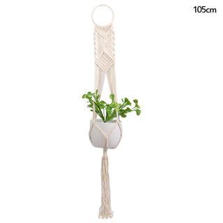 Macrame Handmade Plant Hanger Baskets Flower Pots Holder Balcony Hanging Decoration Knotted Lifting Rope Home Garden Supplies ALODIA STORE