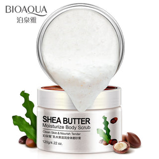 BIOAQUA Body Scrub Shea Butter Exfoliating Body Lotion Deep Cleansing Moisturizing Exfoliator Gel Moisturizer Dead Skin Remover ALODIA STORE
