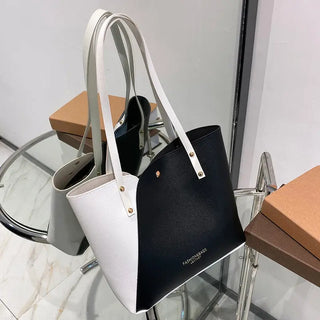 Big Bag 2022 fashion women pu leather handbag brief shoulder bag black