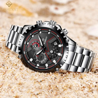 100%Original WISHDOIT Watch for Men TOP Brand Waterproof Sports Stainless Steel Chronograph 2022New Fashion Luxury wrist watches ALODIA STORE