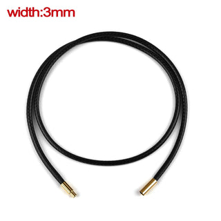 45/50/60cm Black Brown Braid Wax Cord DIY Pendant Necklace Jewelry Making Handmade Leather Rope Steel Clasp String Chain ALODIA STORE
