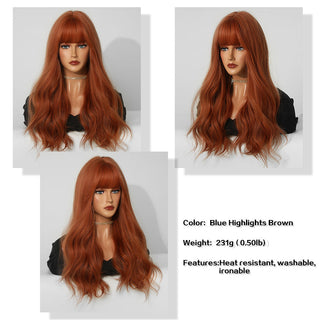 7JHH WIGS Long Wavy Wig for Woemn Natural Curly Hair Wig Synthetic Hair for Women Daily Cosplay Heat Resistant Fiber Wigs Blonde ALODIA STORE