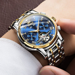 OLEVS Original Watch For Men Automatic Mechanical Watch Top Brand Luxury Tourbillon Wristwatch Classic Male Black Watches  6607 ALODIA STORE