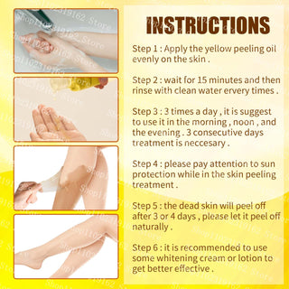 30ml Yellow Peeling Oil Strong Exfoliating Solution Bleaching Dark Skin Spots Blackheads for Body Face Skin Care Beauty ALODIA STORE